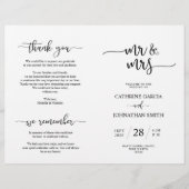 Wedding Ceremony Program, Elegant Script Black (Voorkant)