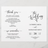 Wedding Ceremony Program, Elegant Script Black (Voorkant)
