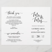 Wedding Ceremony Program, Elegant Script Black (Voorkant)