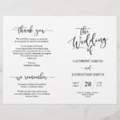 Wedding Ceremony Program, Elegant Script Black (Voorkant)