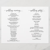 Wedding Ceremony Program, Elegant Script Black (Achterkant)