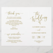 Wedding Ceremony Program, Elegant Script Gold (Voorkant)