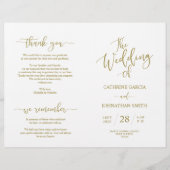 Wedding Ceremony Program, Elegant Script Gold (Voorkant)