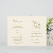 Wedding Ceremony Program, Elegant Script Gold (Staand voorkant)