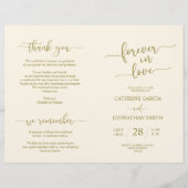 Wedding Ceremony Program, Elegant Script Gold (Voorkant)
