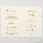Wedding Ceremony Program, Elegant Script Gold (Voorkant)