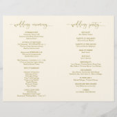 Wedding Ceremony Program, Elegant Script Gold (Achterkant)