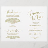 Wedding Ceremony Program, Elegant Script Gold (Voorkant)