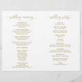 Wedding Ceremony Program, Elegant Script Gold (Achterkant)