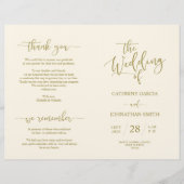 Wedding Ceremony Program, Elegant Script Gold (Voorkant)