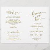 Wedding Ceremony Program, Elegant Script Gold (Voorkant)