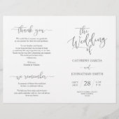 Wedding Ceremony Program, Elegant Script Grey (Voorkant)