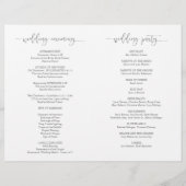 Wedding Ceremony Program, Elegant Script Grey (Achterkant)