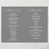 Wedding Ceremony Program, Elegant Script Grey (Achterkant)