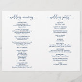Wedding Ceremony Program, Elegant Script Navy Blue (Achterkant)