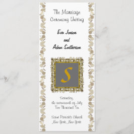 Wedding Ceremony Program Gold Leaf Programmakaart