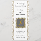 Wedding Ceremony Program Gold Leaf Programmakaart (Voorkant)