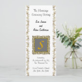 Wedding Ceremony Program Gold Leaf Programmakaart (Staand voorkant)