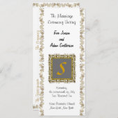 Wedding Ceremony Program Gold Leaf Programmakaart (Voorkant / Achterkant)