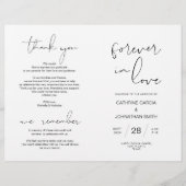 Wedding Ceremony Program, Modern Minimalist Black (Voorkant)