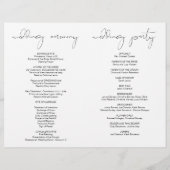 Wedding Ceremony Program, Modern Minimalist Black (Achterkant)