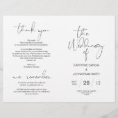 Wedding Ceremony Program, Modern Minimalist Black (Voorkant)