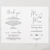 Wedding Ceremony Program, Modern Minimalist Black (Voorkant)