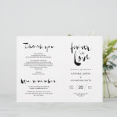 Wedding Ceremony Program, modern zwart lettertype (Staand voorkant)