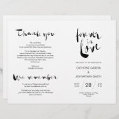 Wedding Ceremony Program, modern zwart lettertype (Voorkant / Achterkant)