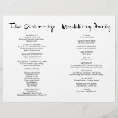 Wedding Ceremony Program, modern zwart lettertype (Achterkant)