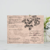 Wedding Ceremony Program Rozen Sepia (Staand voorkant)