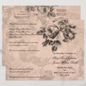 Wedding Ceremony Program Rozen Sepia (Voorkant / Achterkant)