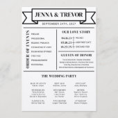 Wedding Ceremony Program With Icons Minimalist Programmakaart (Voorkant)