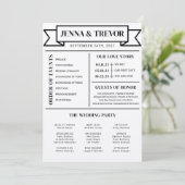 Wedding Ceremony Program With Icons Minimalist Programmakaart (Staand voorkant)