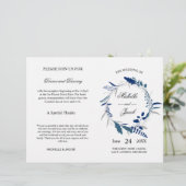 Wedding Ceremony-programma | Blauwe eucalyptus (Staand voorkant)