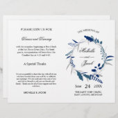 Wedding Ceremony-programma | Blauwe eucalyptus (Voorkant / Achterkant)