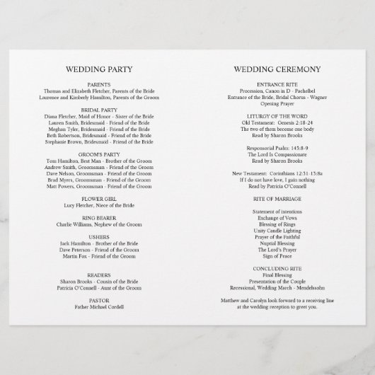 Wedding Ceremony-programma | Blauwe eucalyptus (Achterkant)