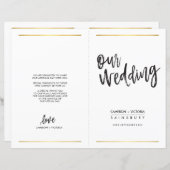 WEDDING CEREMONY-PROGRAMMA, eenvoudig met een hand (Voorkant / Achterkant)