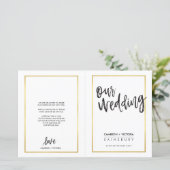 WEDDING CEREMONY PROGRAMMA geborsteld lijst van he (Staand voorkant)