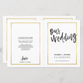 WEDDING CEREMONY PROGRAMMA geborsteld lijst van he (Voorkant / Achterkant)