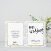 WEDDING CEREMONY PROGRAMMA Gold Grey marble (Staand voorkant)