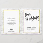 WEDDING CEREMONY PROGRAMMA Gold Grey marble (Voorkant)