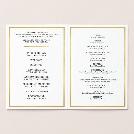 WEDDING CEREMONY PROGRAMMA grote polka stip (Binnen)