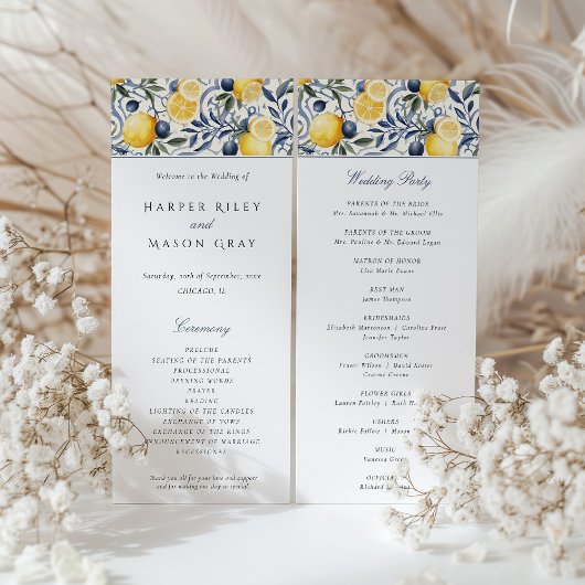 Wedding Ceremony-programma Kaart