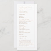 Wedding Ceremony-programma Kaart (Achterkant)