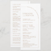 Wedding Ceremony-programma Kaart (Voorkant / Achterkant)