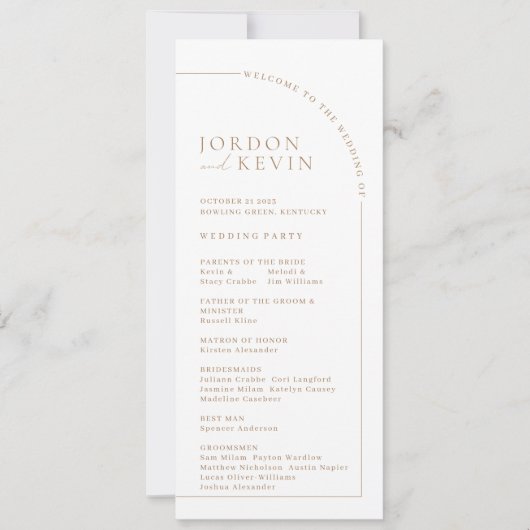 Wedding Ceremony-programma Kaart (Voorkant)