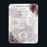 Wedding Ceremony-programma Magneet<br><div class="desc">Elegant paarse, roze en kastanjebruine bloemenhuwelijksceremonie Programma Een prachtig scala aan bloemen in de kleuren paarse, roze en kastanjebruin. De ingewikkelde details van de bloemblaadjes en centra creëer een gevoel van elegantie en schoonheid. De bloemen worden aangevuld met delicate bladeren en stengels in gedempte tinten, waardoor een vleugje natuurlijke gratie...</div>