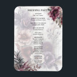 Wedding Ceremony-programma Magneet<br><div class="desc">Elegant paarse, roze en kastanjebruine bloemenhuwelijksceremonie Programma Een prachtig scala aan bloemen in de kleuren paarse, roze en kastanjebruin. De ingewikkelde details van de bloemblaadjes en centra creëer een gevoel van elegantie en schoonheid. De bloemen worden aangevuld met delicate bladeren en stengels in gedempte tinten, waardoor een vleugje natuurlijke gratie...</div>