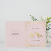 WEDDING CEREMONY PROGRAMMA mini gold confetti blus (Staand voorkant)